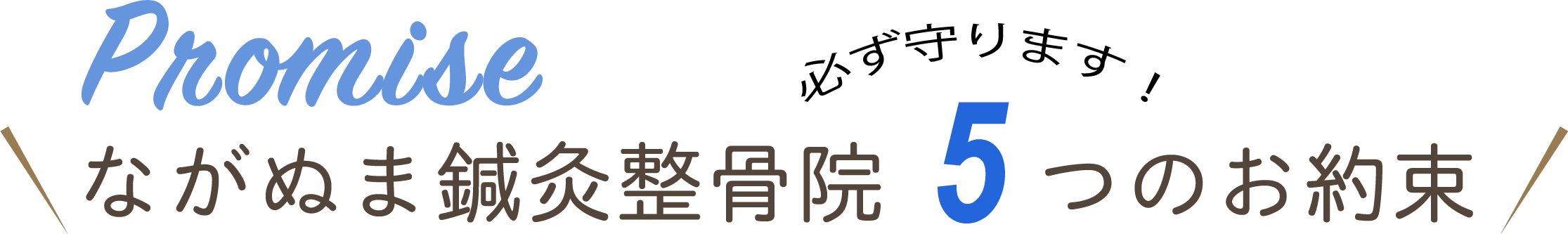 ながぬま鍼灸整骨院5つのお約束