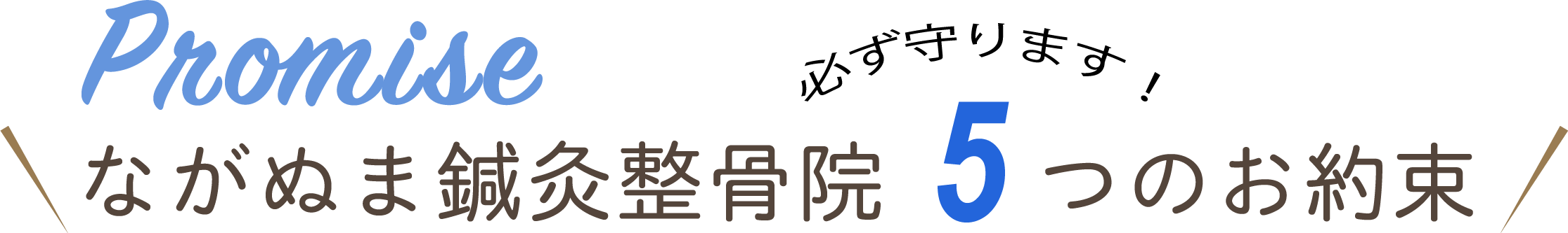 ながぬま鍼灸整骨院５つのお約束